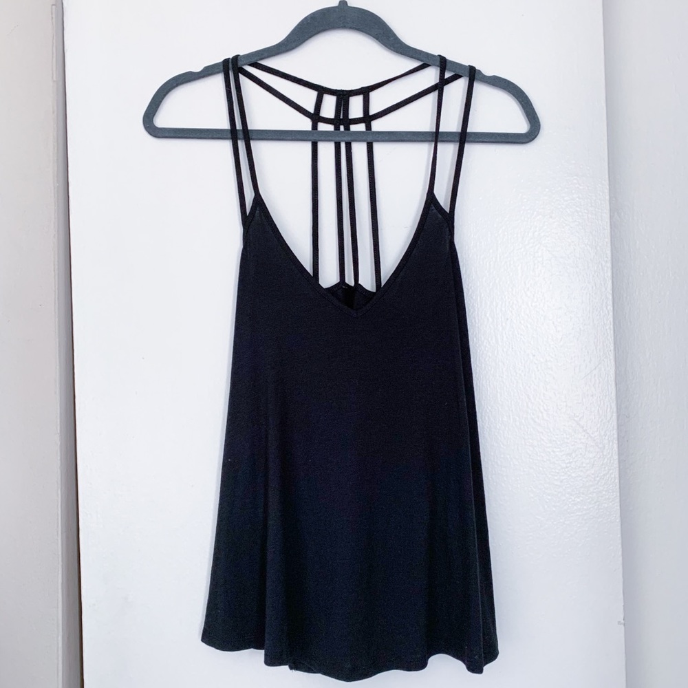Express Black Spaghetti Strap Back Tank Top
